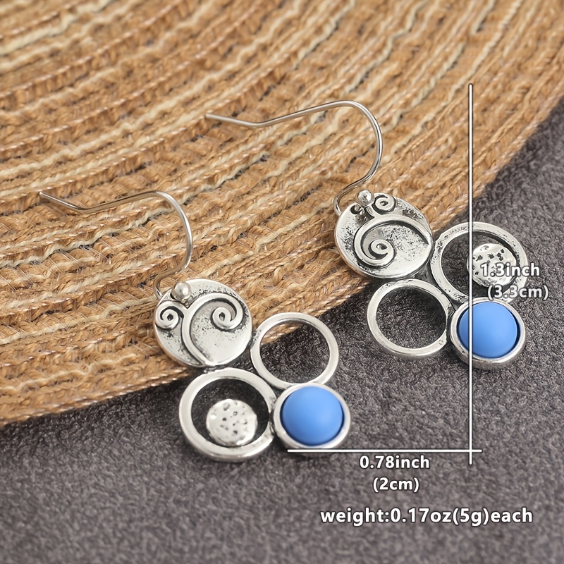 Creative Retro Geometric Silvery Color Earrings, Ethnic Style